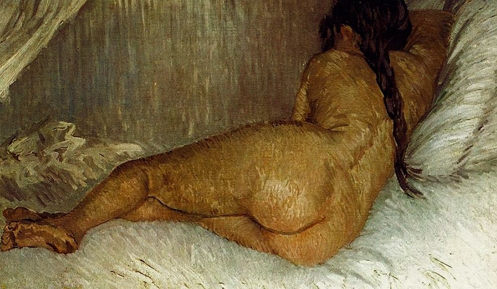 Wall Art Painting id:269923, Name: Back Nude Woman Reclining, Artist: Van Gogh, Vincent