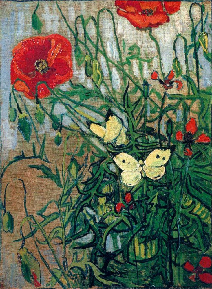 Wall Art Painting id:92983, Name: Butterflies And Poppies, Artist: Van Gogh, Vincent