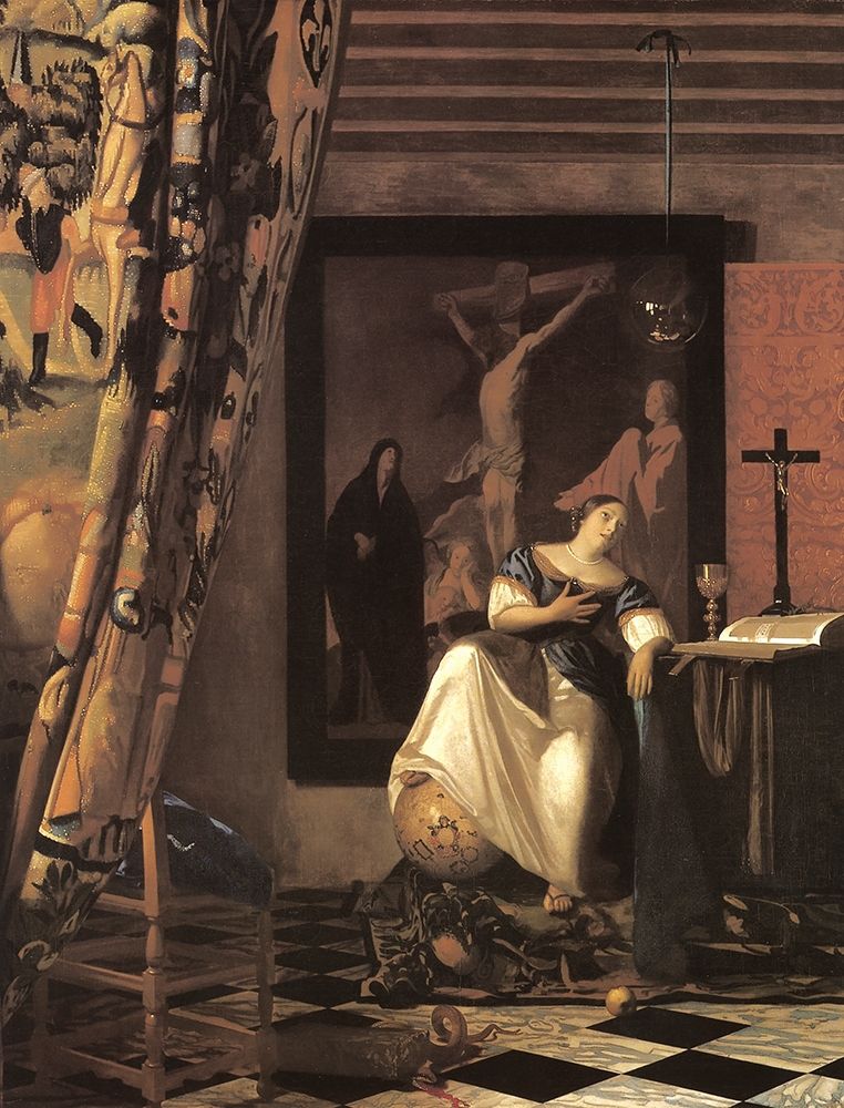 Wall Art Painting id:269984, Name: Allegory Of Faith, Artist: Vermeer, Johannes