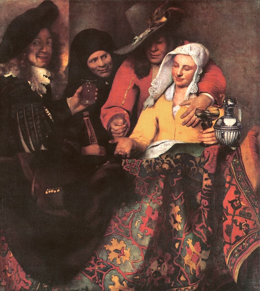 Wall Art Painting id:269985, Name: At The Procureess, Artist: Vermeer, Johannes