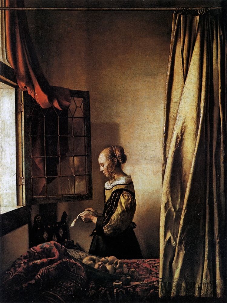 Wall Art Painting id:269987, Name: Girl Reading A Letter At An Open Window, Artist: Vermeer, Johannes