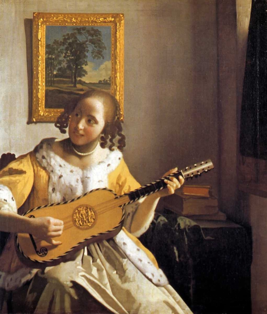 Wall Art Painting id:93004, Name: The Guitar Player, Artist: Vermeer, Johannes