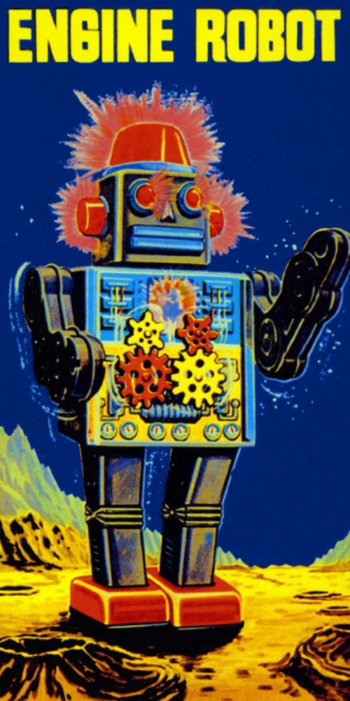Wall Art Painting id:96441, Name: Engine Robot, Artist: Retrobot