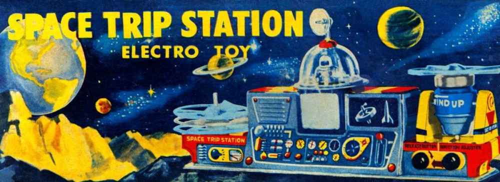 Wall Art Painting id:96461, Name: Space Trip Station Electro Toy, Artist: Retrobot