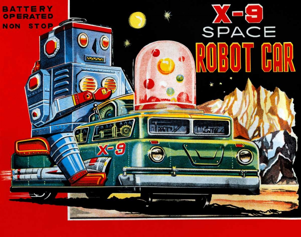 Wall Art Painting id:96465, Name: X-9 Space Robot Car, Artist: Retrobot