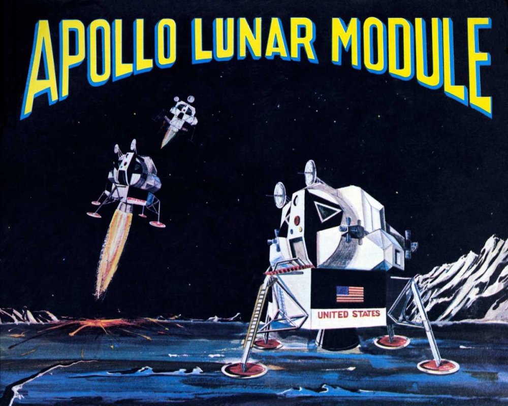 Wall Art Painting id:96467, Name: Apollo Lunar Module, Artist: Retrobot