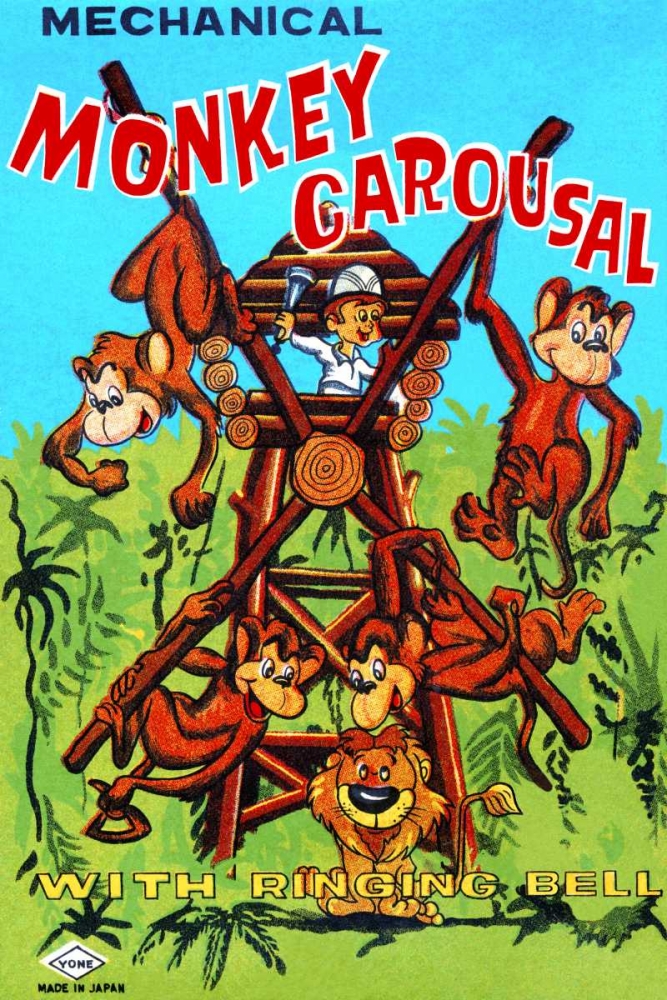 Wall Art Painting id:96496, Name: Mechanical Monkey Carousal, Artist: Retrobot