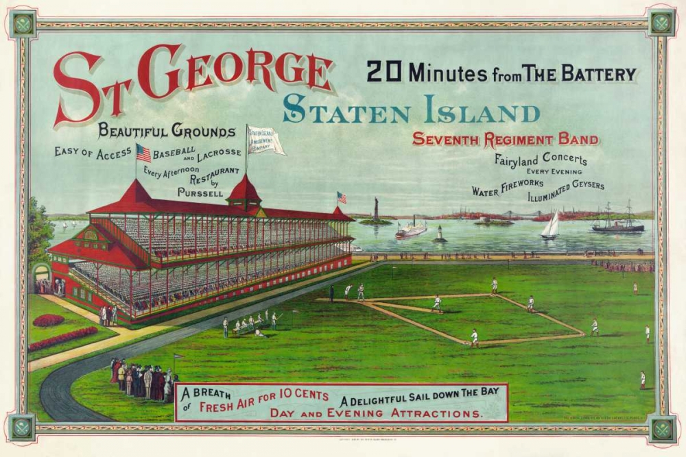 Wall Art Painting id:96690, Name: Baseball game being played at St. George Park, Artist: Unknown