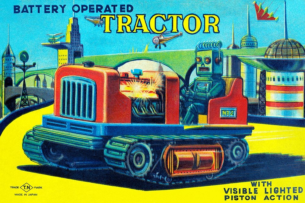 Wall Art Painting id:268919, Name: Battery Operated Tractor, Artist: Retrotrans