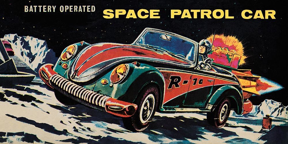 Wall Art Painting id:268924, Name: Battery Operated Space Patrol Car, Artist: Retrotrans