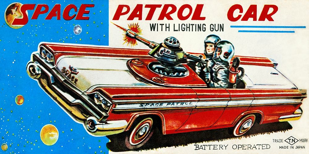 Wall Art Painting id:268927, Name: Space Patrol Car, Artist: Retrotrans