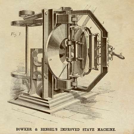 Wall Art Painting id:188359, Name: Bowker and Bensels Improved Stave Machine, Artist: Inventions