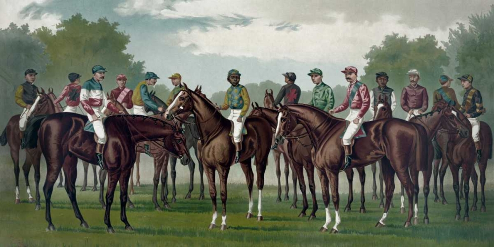 Wall Art Painting id:96062, Name: Celebrated winning horses and jockeys of the American turf, Artist: Currier and Ives