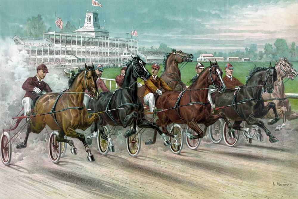 Wall Art Painting id:96063, Name: A Dash for the Pole, Artist: Currier and Ives