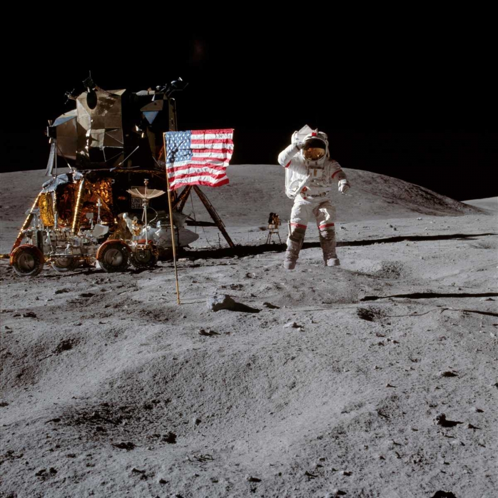 Wall Art Painting id:93047, Name: Moonwalk, Apollo 16, 1972, Artist: NASA