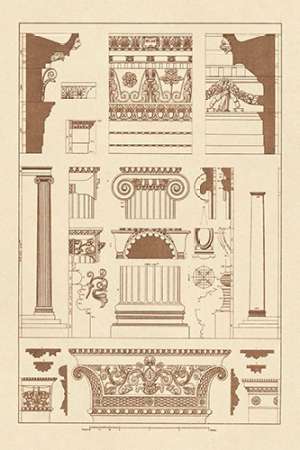 Wall Art Painting id:188514, Name: Entablatures and Capitals, Artist: Buhlmann, J.