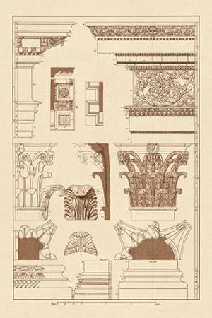 Wall Art Painting id:188515, Name: Entablatures, Capitals and Bases, Artist: Buhlmann, J.