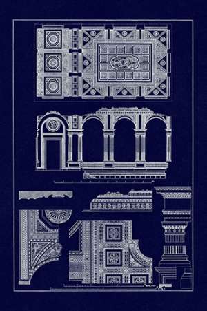 Wall Art Painting id:188564, Name: Covered Ceiling, Hotel de Villa (Blueprint), Artist: Buhlmann, J.