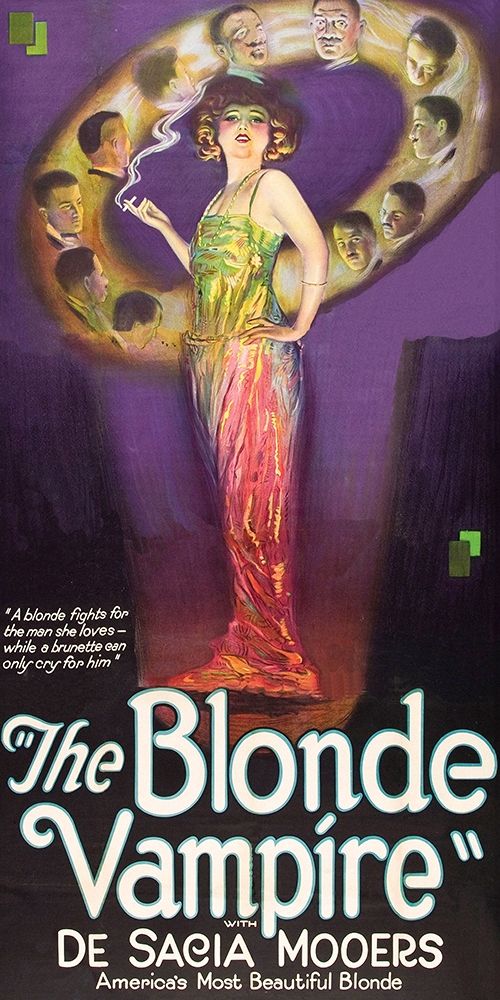 Wall Art Painting id:269738, Name: Vintage Film Posters: Blonde Vampire, Artist: Unknown