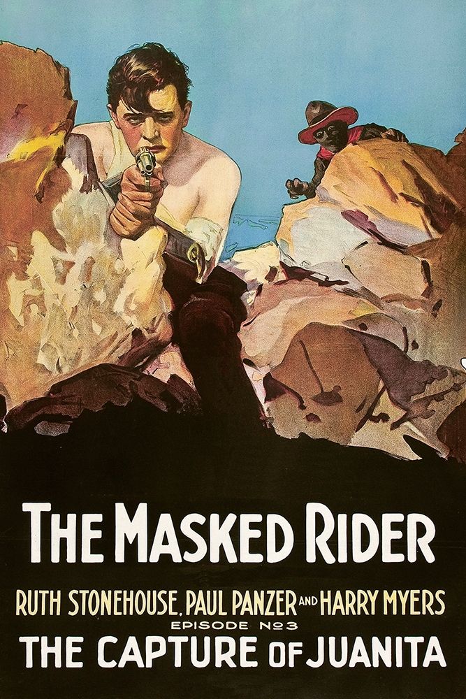 Wall Art Painting id:269783, Name: Vintage Westerns: Masked Rider - The Capture of Juanita, Artist: Unknown