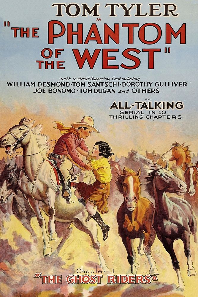 Wall Art Painting id:269790, Name: Vintage Westerns: Phantom of the West - Ghost Riders, Artist: Unknown