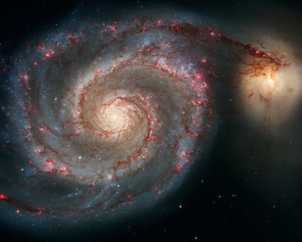 Wall Art Painting id:93097, Name: M51 - The Whirlpool Galaxy, Artist: NASA