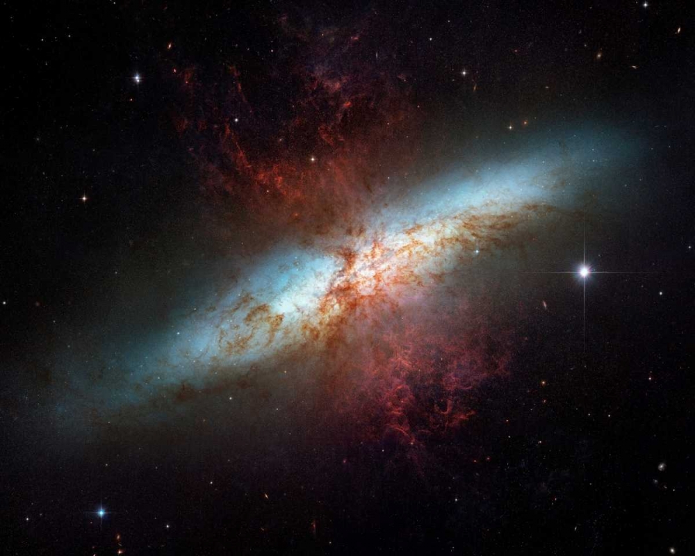 Wall Art Painting id:93098, Name: M82 - Starburst Galaxy, Artist: NASA