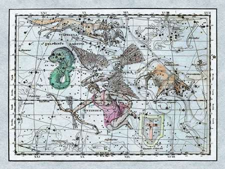 Wall Art Painting id:188680, Name: Maps of the Heavens: Aquila - Jupiters Eagle, Artist: Jamieson, Alexander