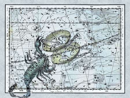 Wall Art Painting id:188689, Name: Maps of the Heavens: Libra - the Scales and The Scorpion, Artist: Jamieson, Alexander