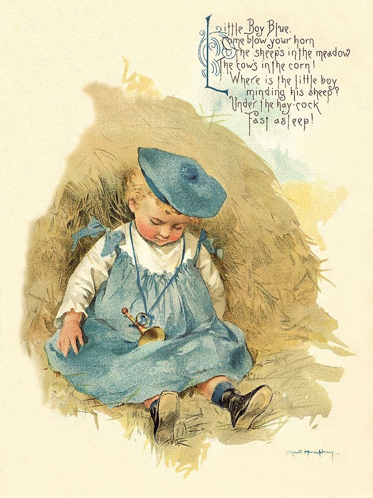 Wall Art Painting id:267630, Name: Nursery Rhymes: Little Boy Blue, Artist: Humphrey, Maud