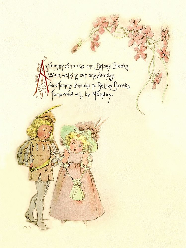 Wall Art Painting id:267635, Name: Nursery Rhymes: Tommy Snooks and Betsey Brooks, Artist: Humphrey, Maud