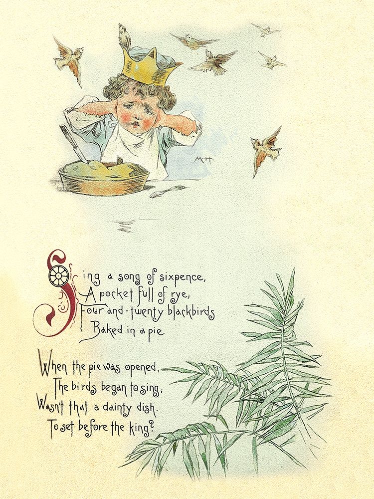 Wall Art Painting id:267639, Name: Nursery Rhymes: Sing a Song of Sixpence, Artist: Humphrey, Maud
