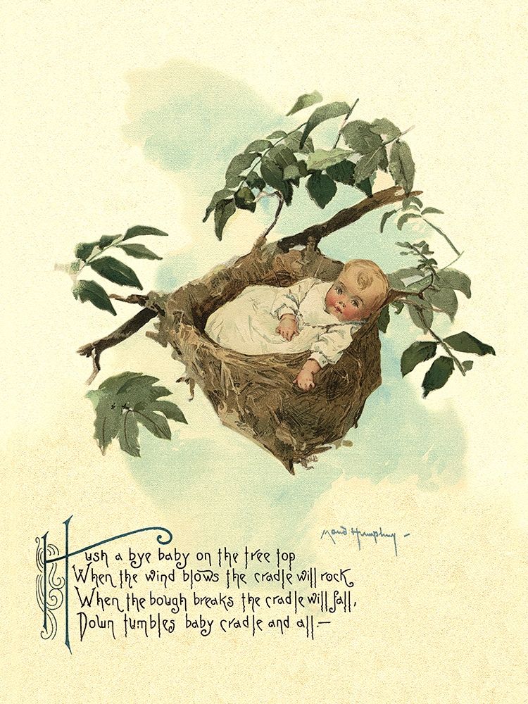 Wall Art Painting id:267640, Name: Nursery Rhymes: Hush A Bye Baby, Artist: Humphrey, Maud