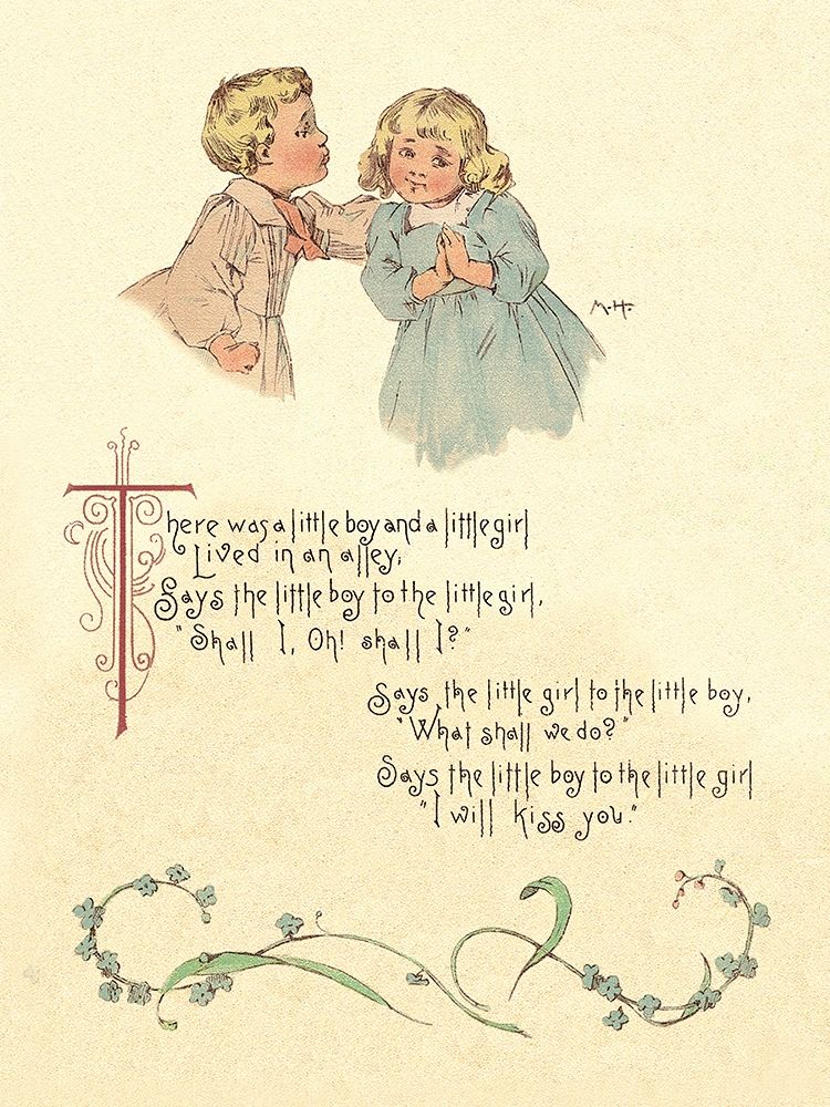 Wall Art Painting id:267643, Name: Nursery Rhymes: There Was a Little Boy and a Little Girl, Artist: Humphrey, Maud