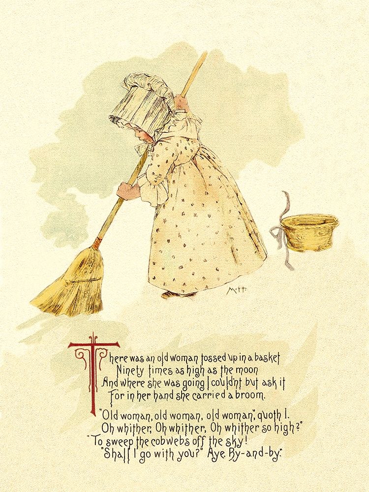 Wall Art Painting id:267647, Name: Nursery Rhymes: There Was an Old Woman Tossed Up in a Basket, Artist: Humphrey, Maud