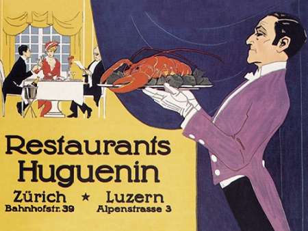 Wall Art Painting id:188773, Name: Cooks: Restaurants Huguenin, Artist: Advertisement