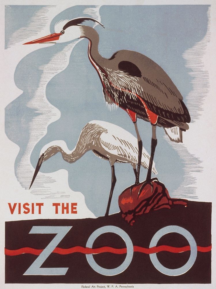 Wall Art Painting id:270177, Name: Visit the zoo - Herons, Artist: WPA