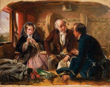 Wall Art Painting id:189133, Name: First Class - The Meeting, 1855, Artist: Solomon, Abraham