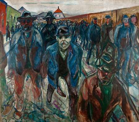 Wall Art Painting id:189536, Name: Workers on their Way Home, 1913-1914, Artist: Munch, Edvard