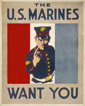 Wall Art Painting id:189558, Name: The U.S. Marines Want You, 1914/1918, Artist: Falls, Charles Buckles
