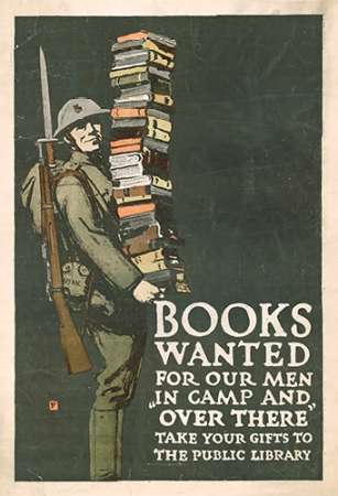 Wall Art Painting id:189560, Name: Books Wanted for our Men in Camp and Over There, 1918/1923, Artist: Falls, Charles Buckles