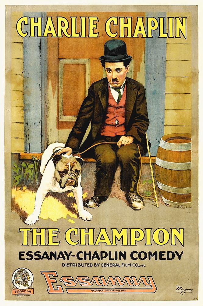Wall Art Painting id:271140, Name: Charlie Chaplin, Champion, The,  1919 Esanney, Artist: Hollywood Photo Archive