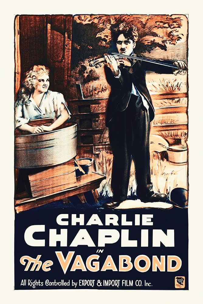 Wall Art Painting id:271150, Name: Charlie Chaplin, The Vagabond, 1916, Artist: Hollywood Photo Archive