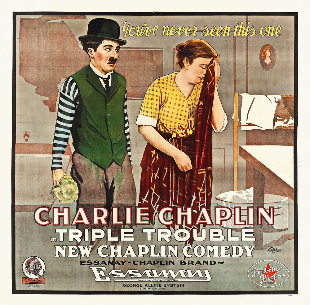 Wall Art Painting id:271151, Name: Charlie Chaplin, Triple Trouble, Artist: Hollywood Photo Archive
