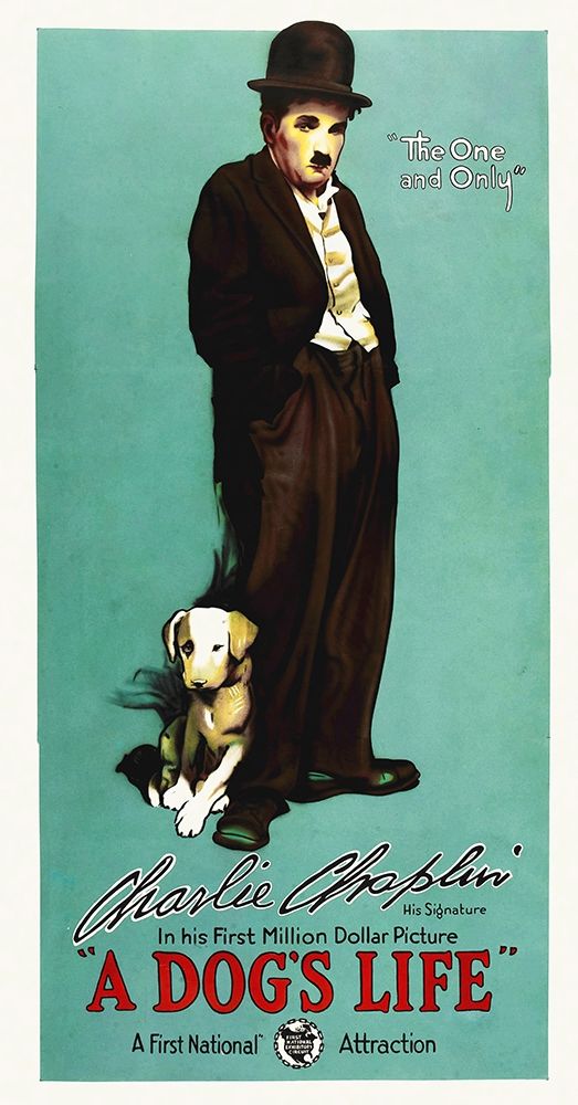 Wall Art Painting id:271840, Name: Charlie Chaplin - A Dogs Life, 1918, Artist: Hollywood Photo Archive