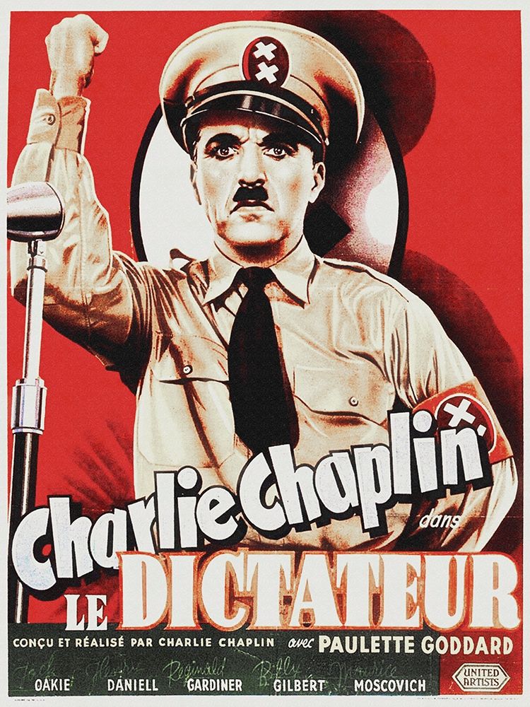 Wall Art Painting id:271864, Name: Charlie Chaplin - French - The Great Dictator, 1940, Artist: Hollywood Photo Archive