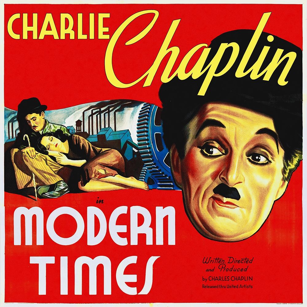 Wall Art Painting id:271874, Name: Charlie Chaplin - Modern Times, 1936, Artist: Hollywood Photo Archive
