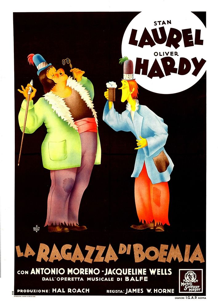 Wall Art Painting id:272117, Name: Laurel and Hardy - Italian - The Bohemian Girl, Artist: Hollywood Photo Archive