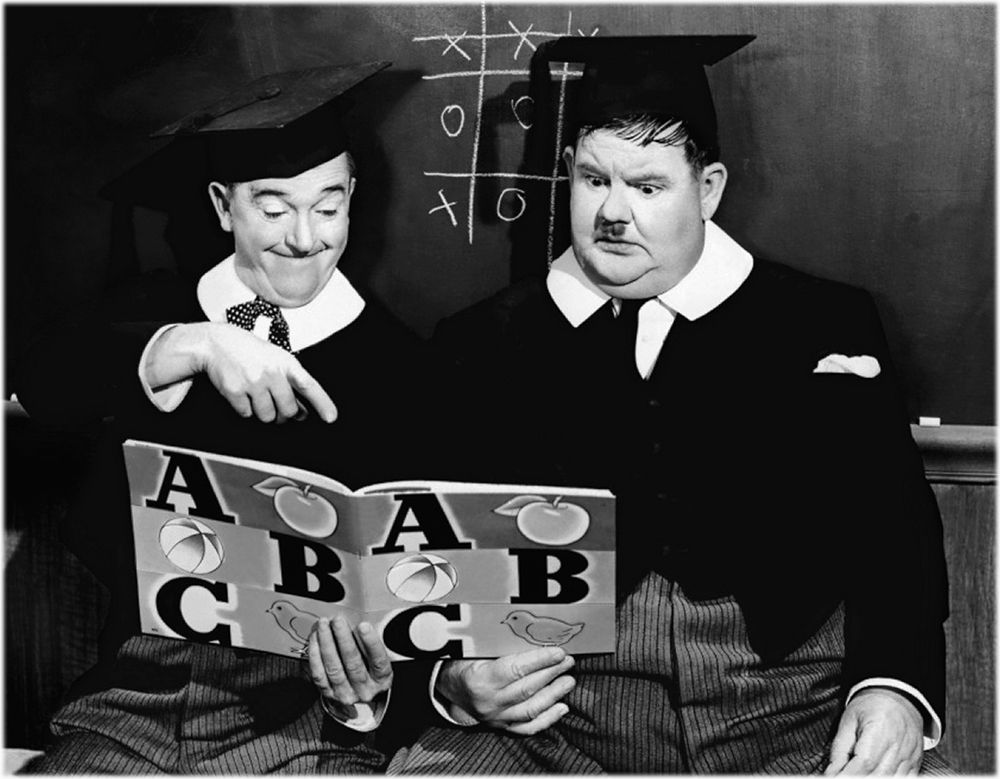 Wall Art Painting id:272130, Name: Laurel and Hardy - Chump at Oxford, 1940, Artist: Hollywood Photo Archive