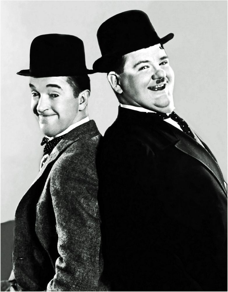 Wall Art Painting id:272139, Name: Laurel and Hardy - Portrait, 1933, Artist: Hollywood Photo Archive